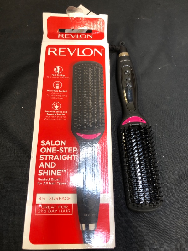 Photo 2 of Revlon Hair Straightening and Styling Brush | Great for Second Day Styling (4-1/2 in) ( USED ITEM )
