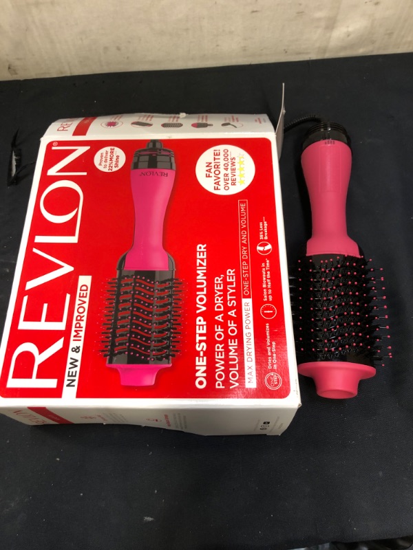 Photo 2 of REVLON One-Step Volumizer Original 1.0 Hair Dryer and Hot Air Brush, Pink ( USED ITEM ) 
