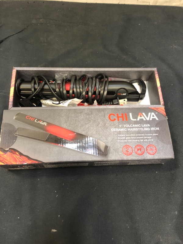 Photo 2 of CHI Original Lava 1" Ceramic Hairstyling Flat Iron, Red ( USED ITEM ) 
