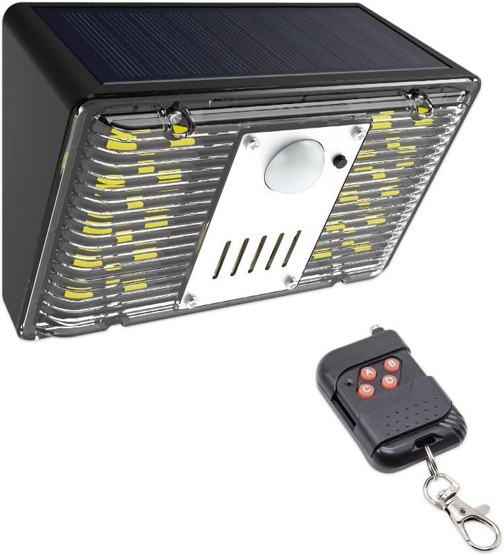 Photo 1 of HULPPRE Solar Outdoor Motion Sensor Alarm Upgraded 360° Motion Detector & 3x129db Super Loud Siren Lamp 4 Work Modes Strobe Light with Remote,Say Goodbye to The Unwanted Explorers (RV Alarm)
