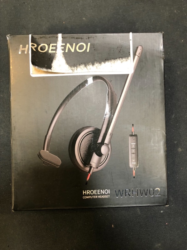 Photo 3 of USB Headset, HROEENOI PC Headset with Noise Cancelling Microphone for Laptop, Wired in-Line Controls Headphones with Volume & Mic Mute for Zoom, Skype, Office, Call Center, Home
