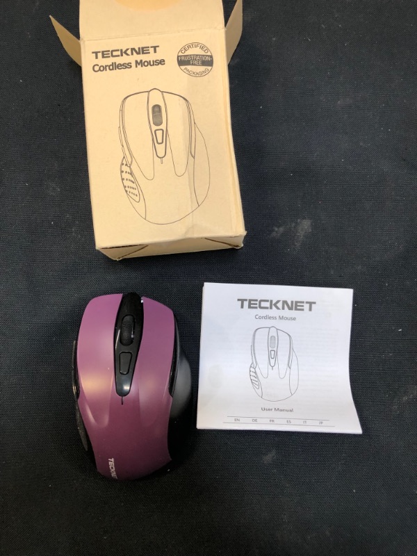 Photo 2 of TECKNET Wireless Mouse, Pro 2.4G Ergonomic Wireless Optical Mouse with USB Nano Receiver for Laptop,PC,Computer,Chromebook,Notebook,6 Buttons,24 Months Battery Life, 2600 DPI, 5 Adjustment Levels
