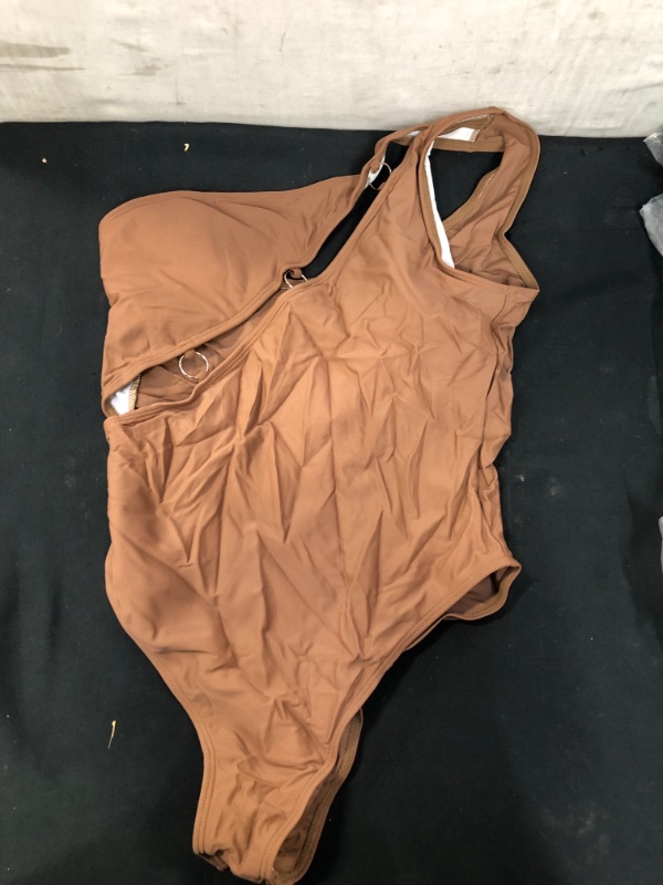 Photo 1 of BROWN ONE STRAP SHOULDER BATHING SUIT ONE PIECE
SIZE L 