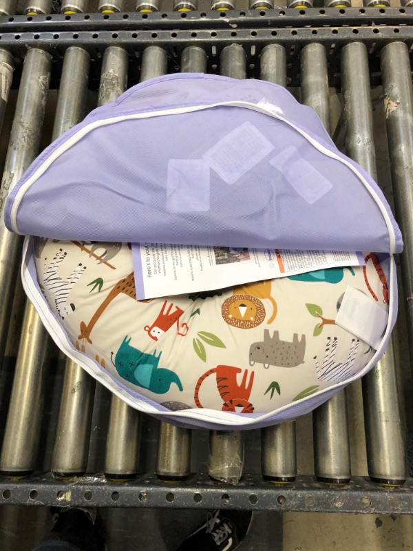 Photo 2 of Boppy Nursing Pillow and Positioner—Original | Gray Taupe Watercolor Leaves | Breastfeeding, Bottle Feeding, Baby Support | with Removable Cotton Blend Cover | Awake-Time Support
