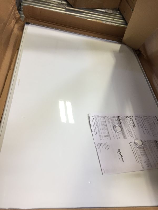 Photo 2 of Amazon Basics Magnetic Dry Erase White Board, 36 x 24-Inch Whiteboard - Silver Aluminum Frame 24" x 36" Magnetic, Aluminum Frame MISSING MARKER 