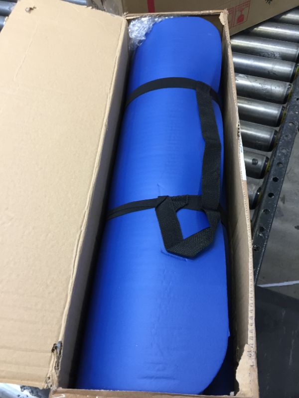 Photo 3 of Amazon Basics 1/2-Inch Extra Thick Exercise Yoga Mat Blue Yoga Mat