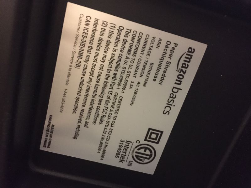 Photo 5 of Amazon Basics 150-Sheet Autofeed Micro-Cut Paper Shredder 150 Sheet Shredder