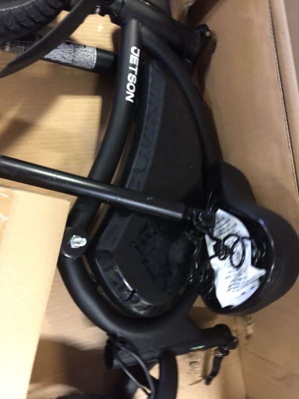 Photo 4 of Jetson Bolt Adult Folding Electric Ride On, Foot Pegs, Easy-Folding, Built-in Carrying Handle, TURNS ON AND WHEEL SPINS, NOT VERY STRONG 