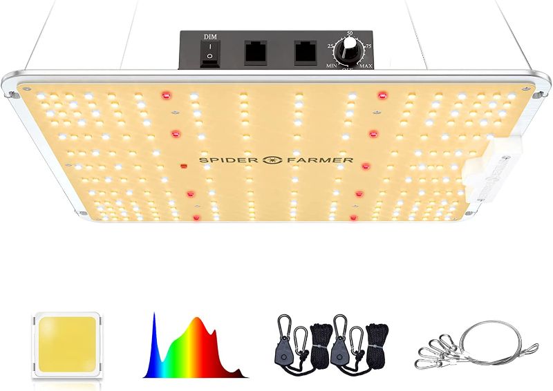 Photo 1 of Spider Farmer SF1000 LED Grow Light with Samsung LM301B Diodes & Dimmable Lighting Full Spectrum Grow Light for Indoor Plants Veg Bloom Growing Lamps for 3x3/2x2 Grow Tent 2.5 umol/J
