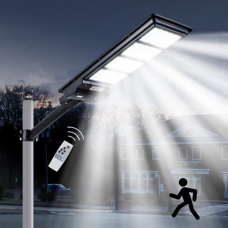 Photo 2 of 400W Solar Street Lights Outdoor,40000LM 320 LEDs, Dusk to Dawn Solar Led Outdoor Light with Remote Control, LED Flood Light, Suitable for courtyards, Gardens, Streets, Basketball Courts…
