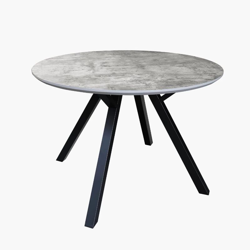 Photo 1 of Acanva Small Round Dining Table for 4 Person, MDF & HPL Surface and Sturdy Base Structure, Modern Design for Kitchen, Living Room & Apartment, Easy Assembly, 43.3” Diam. x 30” H, Grey Concrete
- chipped. damaged.