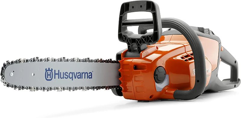 Photo 1 of Husqvarna 120i Cordless Chainsaw, 14-Inch Electric Chainsaw with Brushless Motor and Automatic Oiler, Quiet and Low Kickback