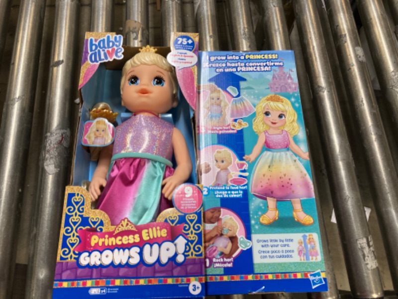 Photo 1 of Baby Alive Princess Ellie Grows Up! Interactive Baby Doll with Accessories, Talking Baby Dolls, Toys for 3 Year Old Girls and Boys and Up, 18-Inch