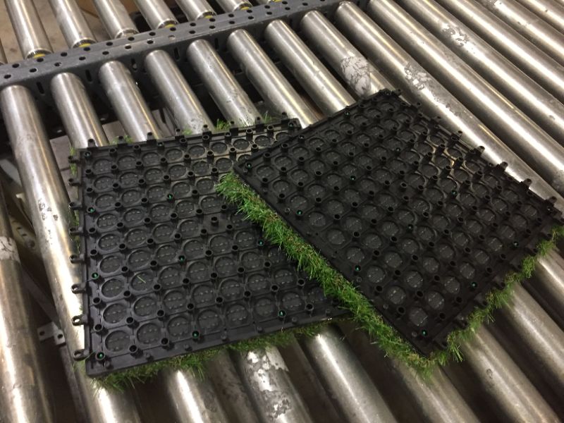 Photo 3 of 2 piece XLX TURF Artificial Grass Turf Tiles Interlocking, Fake Grass Tiles Self-draining for Pet Indoor/Outdoor Flooring Decor, 12"x12"
