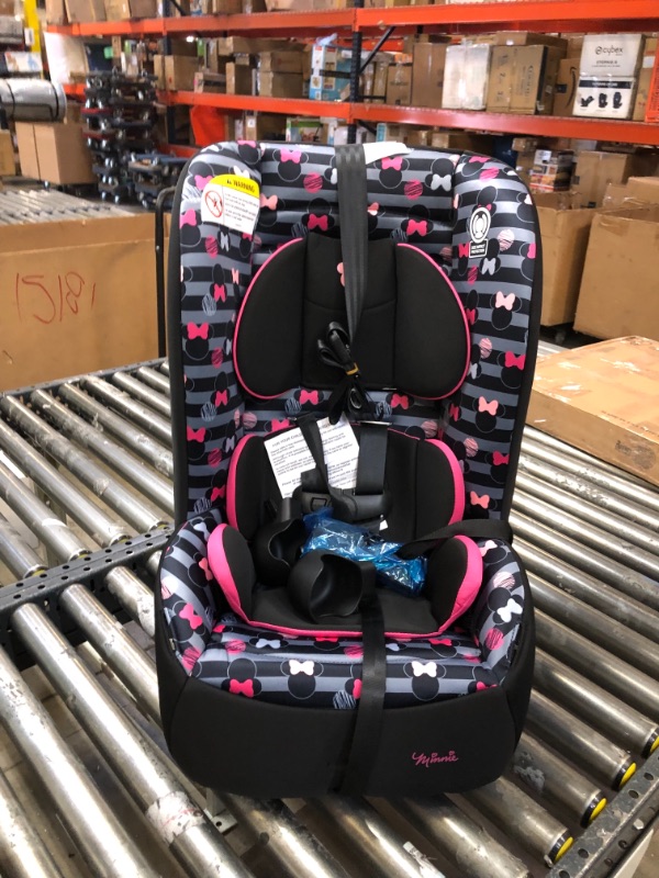 Photo 2 of Disney Baby Jive 2 in 1 Convertible Car Seat,Rear-Facing 5-40 pounds and Forward-Facing 22-65 pounds, Minnie Stripes