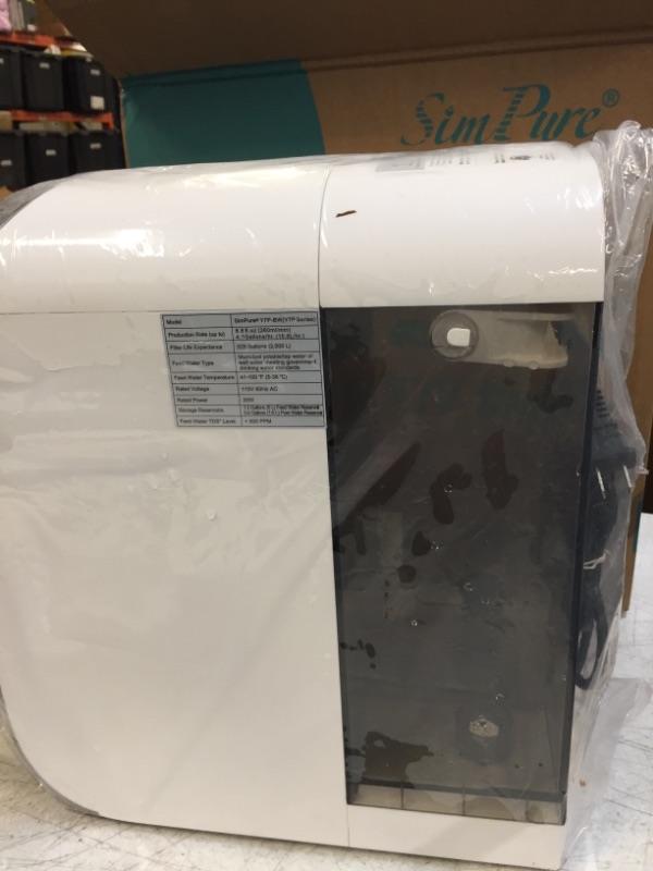 Photo 3 of SimPure Y7P-BW UV Countertop Reverse Osmosis Water Filtration Purification System, 4 Stage RO Water Filter, Bottleless Water Dispenser, 4: 1 Pure to Drain, BPA Free (No Installation Required)