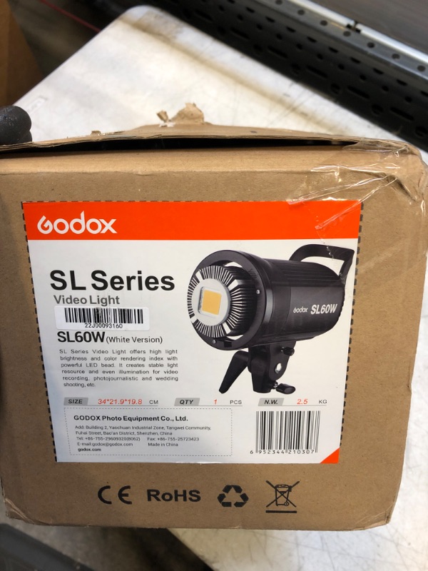 Photo 1 of Godox SL-60W CRI 95+ LED Video Light SL60W White 5600±300K Version 60WS Bowens Mount Wirelessly Adjust Brightness, 433MHz Grouping System + Reflector
