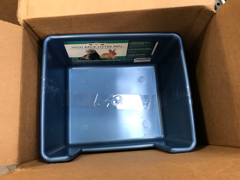 Photo 2 of 2-pack:: Marshall High Back Ferret Litter Pan :: color blue