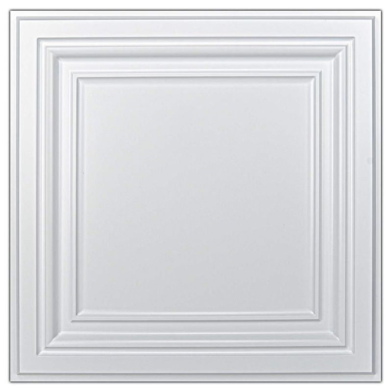 Photo 1 of Art3d PVC Ceiling Tiles, 2'x2' Plastic Sheet in White (12-Pack) 24"x24"