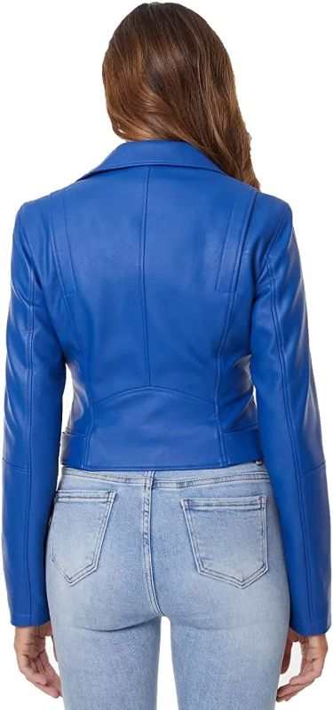 Photo 2 of DIASHINY Faux Leather Jacket For Women Crop Short Cropped PU Slim Zip Up Moto Biker Coat Motorcycle Jackets
SIZE M 