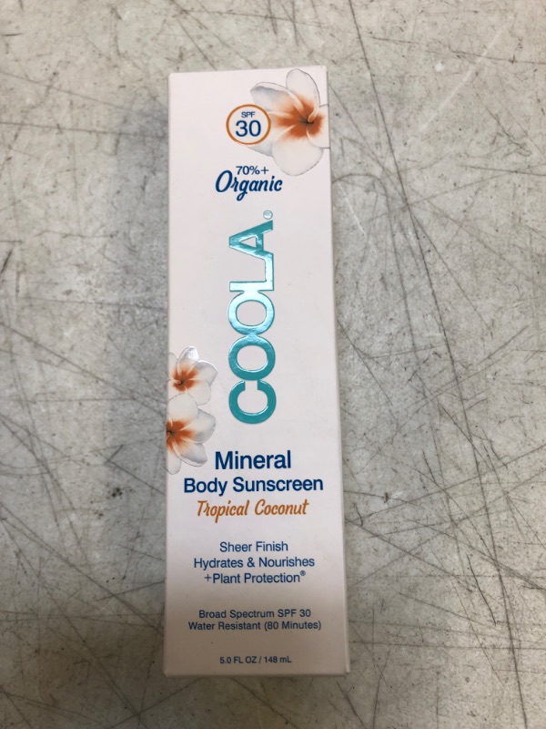 Photo 2 of /COOLA Organic Mineral Sunscreen SPF 30 Sunblock Body Lotion, Dermatologist Tested Skin Care for Daily Protection, Vegan and Gluten Free, Tropical Coconut, 5 Fl Oz --- EXP 06/2023