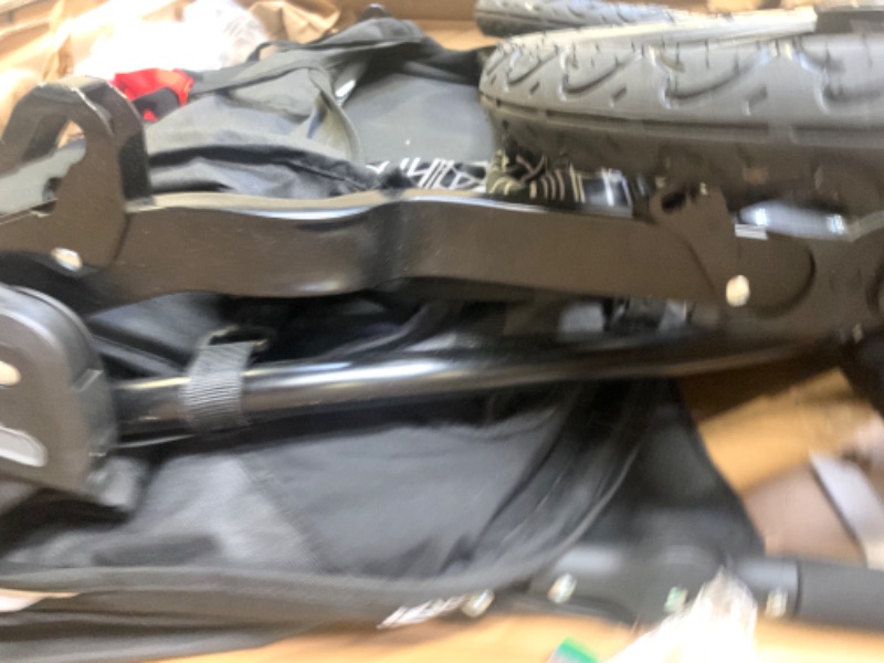 Photo 1 of BOB Gear Revolution Flex 3.0 Duallie Double Jogging Stroller, Lunar Black - Ultra-Reflective Accents , 48x30.5x45 Inch (Pack of 1) Lunar Black Double --- Box Packaging Damaged, Moderate Use, Scratches and Scuffs on Metal and Plastic, Missing Some Hardware