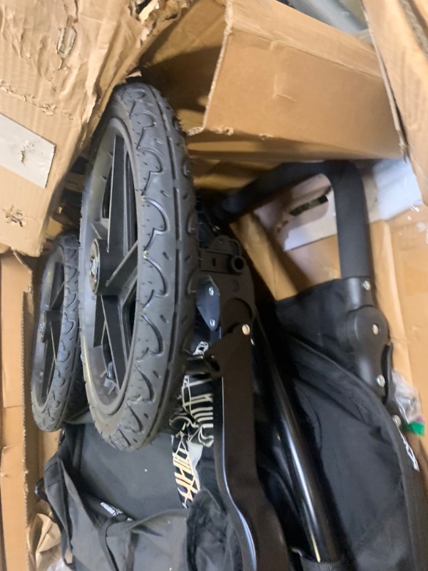 Photo 1 of BOB Gear Revolution Flex 3.0 Duallie Double Jogging Stroller, Lunar Black - Ultra-Reflective Accents , 48x30.5x45 Inch (Pack of 1) Lunar Black Double --- Box Packaging Damaged, Moderate Use, Scratches and Scuffs on Metal and Plastic, Missing Some Hardware