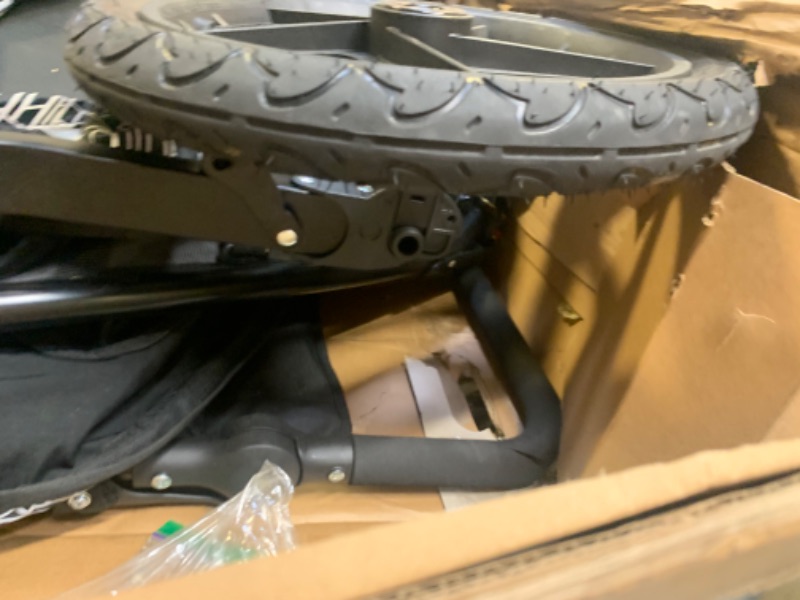 Photo 1 of BOB Gear Revolution Flex 3.0 Duallie Double Jogging Stroller, Lunar Black - Ultra-Reflective Accents , 48x30.5x45 Inch (Pack of 1) Lunar Black Double --- Box Packaging Damaged, Moderate Use, Scratches and Scuffs on Metal and Plastic, Missing Some Hardware