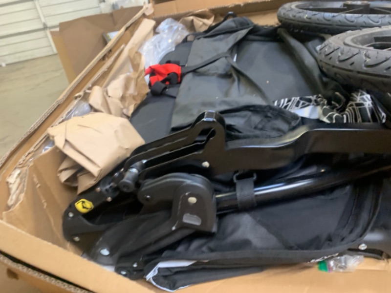 Photo 1 of BOB Gear Revolution Flex 3.0 Duallie Double Jogging Stroller, Lunar Black - Ultra-Reflective Accents , 48x30.5x45 Inch (Pack of 1) Lunar Black Double --- Box Packaging Damaged, Moderate Use, Scratches and Scuffs on Metal and Plastic, Missing Some Hardware