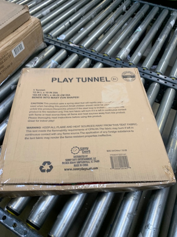 Photo 2 of 6 Foot Play Tunnel – Indoor Crawl Tube for Kids | Adventure Pop Up Toy Tent – Sunny Days Entertainment --- Box Packaging Damaged, Item is New
