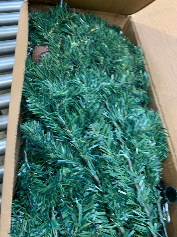 Photo 5 of 6ft Artificial Christmas Tree Prelit, Green Xmas Tree with 350 LEDs Lights and Decorations, Decorated Fake Christmas Tree with Lifelike Branch for Holiday Decoration --- Box Packaging Damaged, Item is New, Item is Missing Parts
