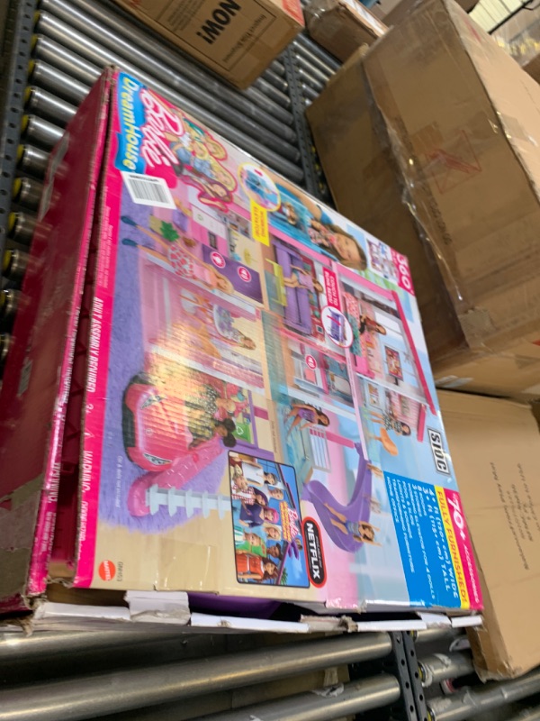 Photo 1 of Barbie Dreamhouse Dollhouse with Wheelchair Accessible Elevator --- Box Packaging Damaged, Item is New
