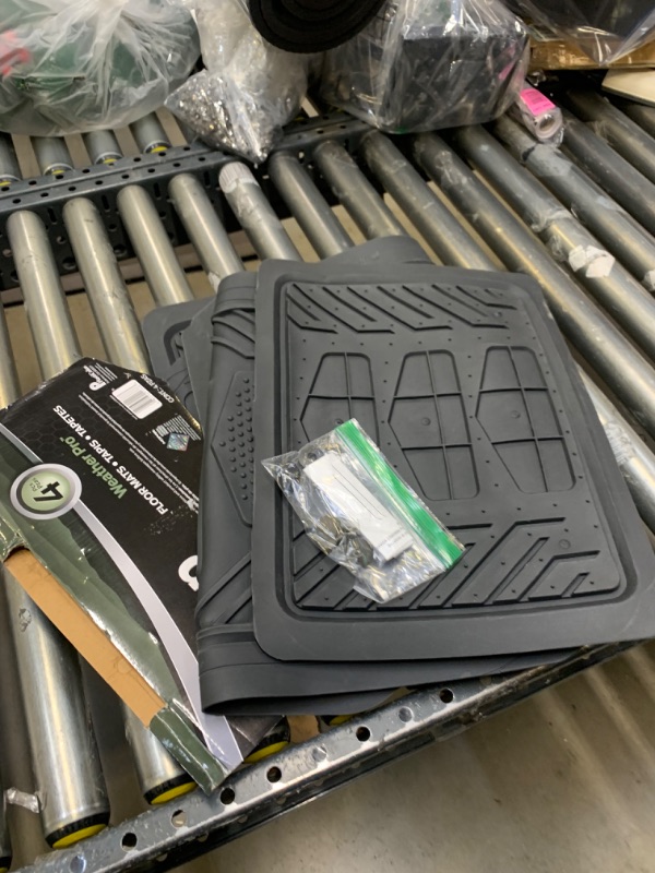 Photo 3 of Jeep Weatherpro 4 Piece Floor Mats Set, Floor Mats by Plasticolor (001668R01) , Black --- No Box Packaging, Moderate Use, Slightly Dirty From Previous Use, Scratches and Scuffs on Item
