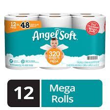 Photo 1 of Angel Soft® Toilet Paper, 12 Mega Rolls = 48 Regular Rolls, 2-Ply Bath Tissue
