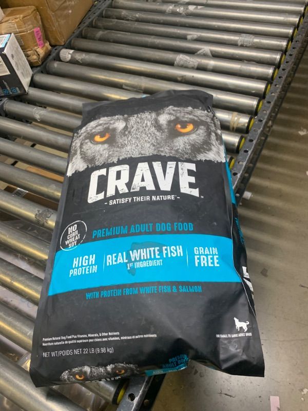 Photo 1 of  CRAVE Grain Free High Protein Adult Dry Dog Food, White Fish & Salmon Size:22 Pound (Pack of 1) --- Best By AUG/10/2022