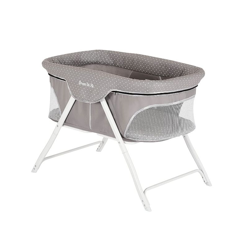 Photo 1 of Dream On Me Traveler Portable Bassinet In Grey, Lightweight And Breathable Mesh Design, Easy To Clean And Fold Baby Bassinet - Carry Bag Included --- Box Packaging Damaged, Item is New

