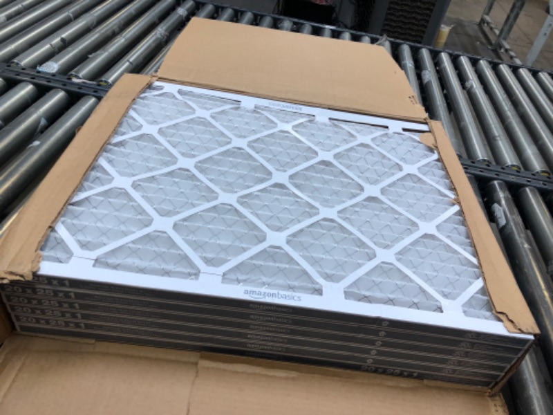 Photo 2 of Amazon Basics Merv 8 AC Furnace Air Filter - 20'' x 25'' x 1'', 6-Pack 20x25x1 Merv 8