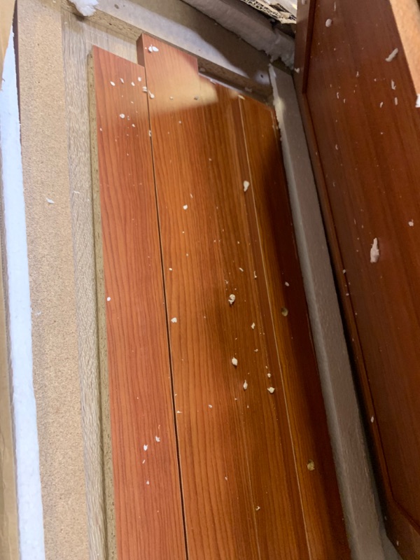 Photo 1 of Hodedah Kitchen Island with Spice Rack, Towel Rack & Drawer, Cherry --- Box Packaging Damaged, Moderate Use, Scratches and Scuffs on Item as Shown in Pictures, Missing Parts