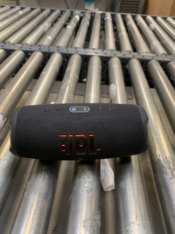 Photo 2 of JBL Charge 5 Portable Bluetooth Speaker (Black) --- No Box Packaging, Item is New, Charging Cable
