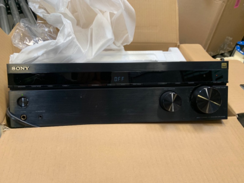 Photo 3 of Sony STRDH590 5.2 Channel Surround Sound Home Theater Receiver: 4K HDR AV Receiver with Bluetooth,Black --- Box Packaging Damaged, Moderate Use, Scratches and Scuffs on Metal
