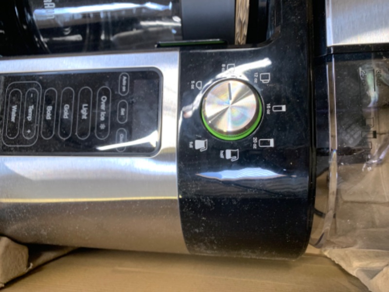 Photo 5 of Braun MultiServe Coffee Machine 7 Programmable Brew Sizes / 3 Strengths + Iced Coffee & Hot Water for Tea, Glass Carafe (10-Cup), Stainless/Black, KF9150BK KF9150BK Black --- Box Packaging Damaged, Moderate Use, Scratches and Scuffs on Metal and Plastic, 