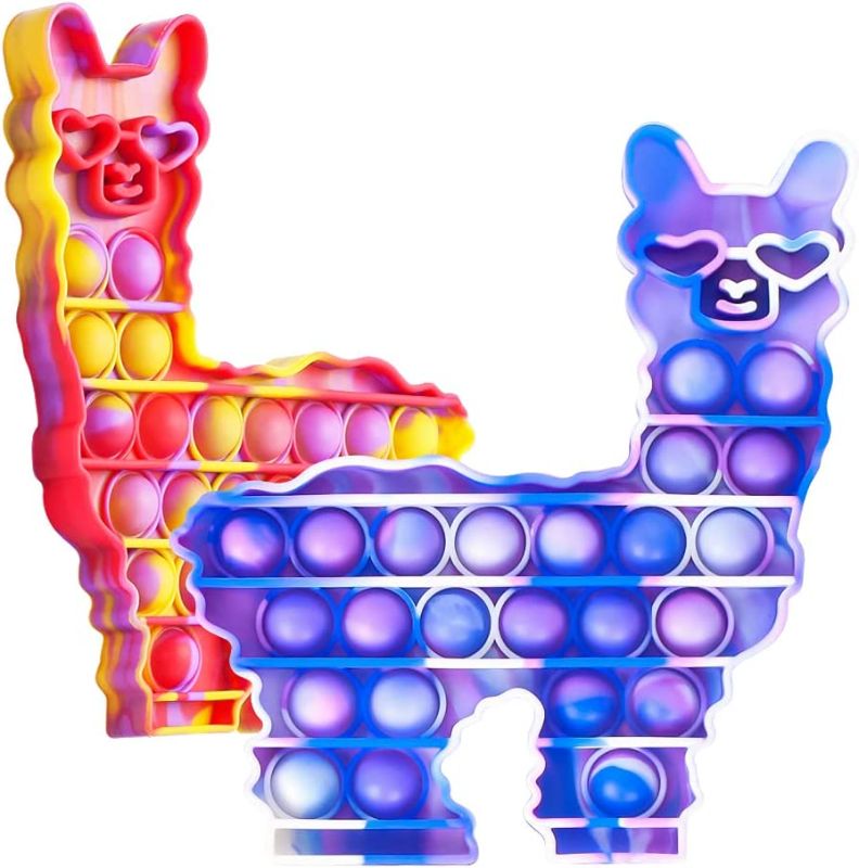 Photo 1 of Fidget-POP-Toys-Llama Silicone Bubble Sensory, Alpaca Stress Anxiety Restless Reliever Decompression Squeeze Toy for Stressed, Fidgety and Autism, ASD, Autistic, ADHD Fidget 2 Pack for Girls
