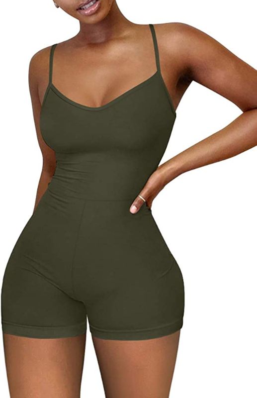 Photo 1 of  Women's Sexy Sleeveless Spaghetti Strap Party Club Short Rompers Jumpsuit  DARK GREEN, SMALL
FACTORY SEALED