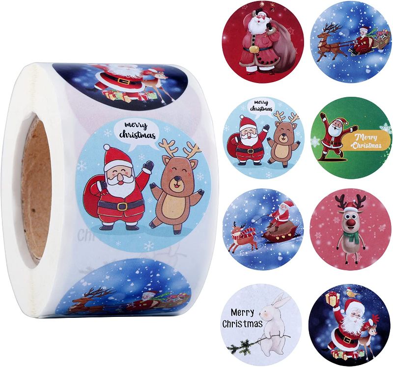 Photo 1 of 500Pcs Merry Christmas Stickers 1.5 Inch Round Adhesive Sealing Stickers 8 Patterns Xmas Decorative Sticker Tags for Cards Envelopes Letters Holiday Present Bags Boxes Decorations
2PACK FACTORY SEALED