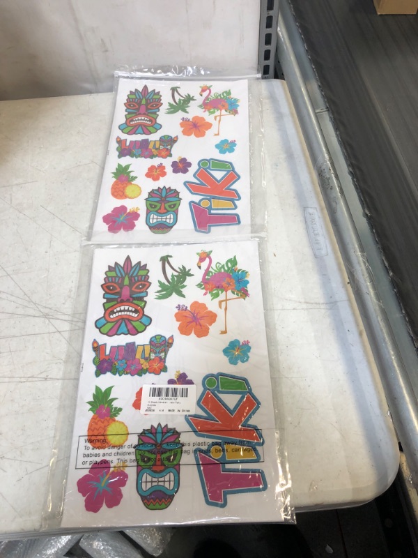 Photo 2 of 12 Sheets Hawaiian Window Clings Tropical Tiki Static Clings Luau Window Decals Summer Aloha Stickers Hawaiian Party Decorations for Window Glass Car Refrigerator Party Supplies
2PACK FACTORY SEALED