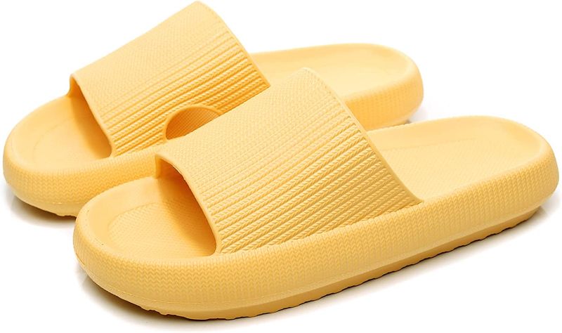 Photo 1 of Cloud Slippers for Women and Men, Rosyclo Massage Shower Bathroom Non-Slip Quick Drying Open Toe Super Soft Comfy Thick Sole Home House Cloud Cushion Slide Sandals for Indoor & Outdoor Platform Shoes SIZE 6-7
