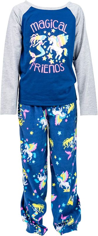 Photo 1 of Mad Dog Concept Girls 3pc Pajama Set- Unicorns and Mermaid Long Sleeve Shirt with Fleece Bottom and Slipper Socks
SIZE L (10/12) FACTORY SEALED 
