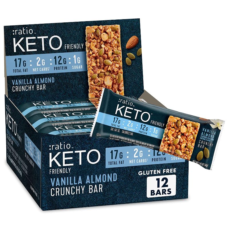 Photo 1 of :ratio KETO Friendly Crunchy Bars, Vanilla Almond, Gluten Free Snack, 17.4 oz, 12ct (Pack of 1)
