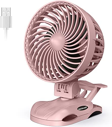 Photo 1 of 5000mAh Portable Clip on Fan Battery Operated - Rechargeable 6 inch Small Desk Fan, 24 Hours Running Time, CVT Speeds USB Fan, 360° Adjustable, Quiet Personal Fan for Outdoor Camping Golf Cart Office

