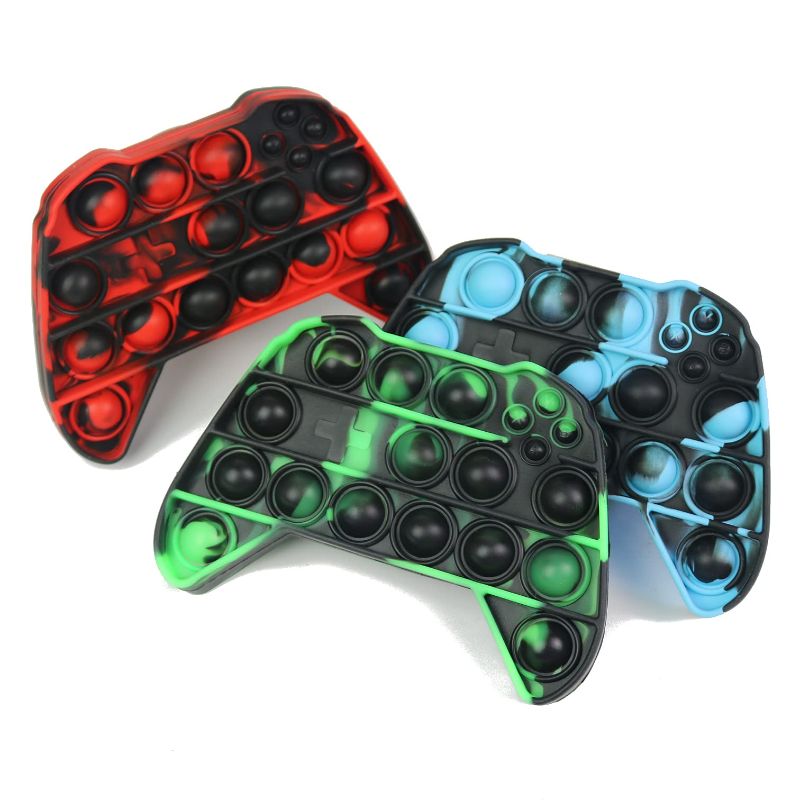 Photo 1 of 3 Pcs Popits Pop Push it Gamepad Game Controller Shape Sensory Fidget Toy,Tie Dye Pop Push Bubble Fidget Popper Toys,Autism Special Needs Anxiety Stress Reliever for Kids Adults.
